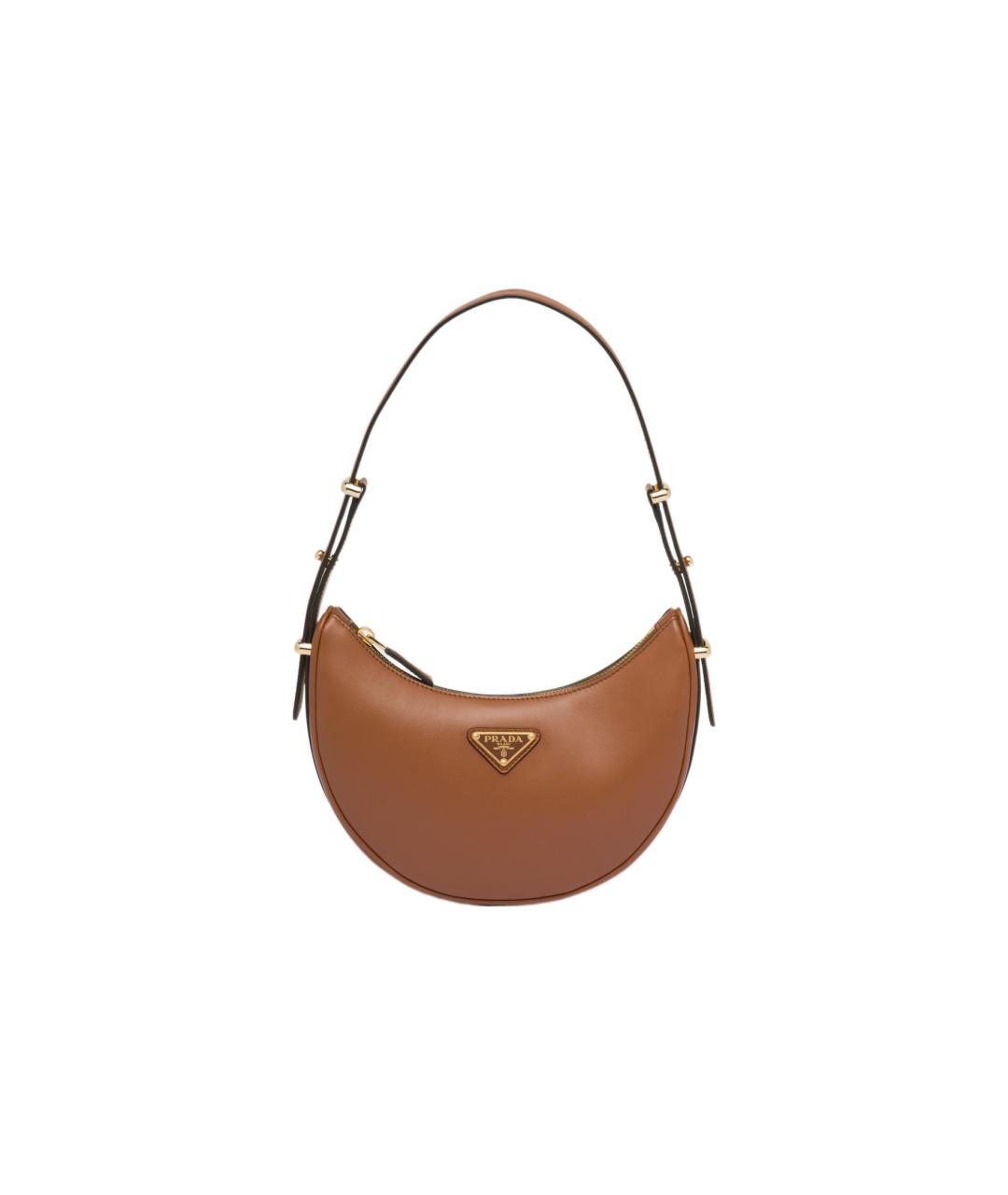 PRADA Коричневая кожаная сумка через плечо, фото 1