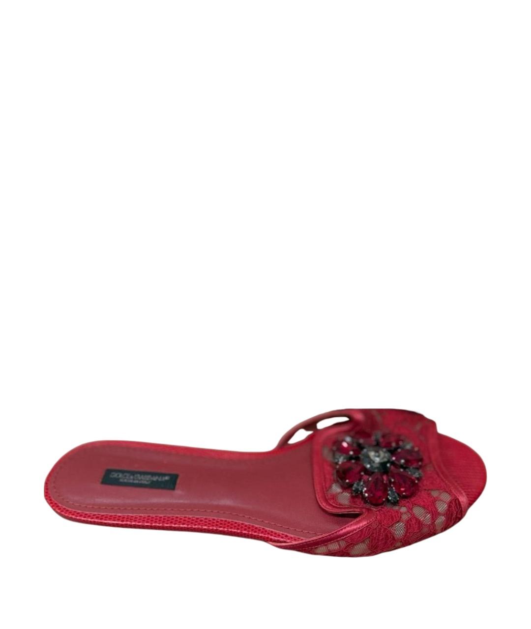 DOLCE&GABBANA Фуксия текстильные шлепанцы, фото 1