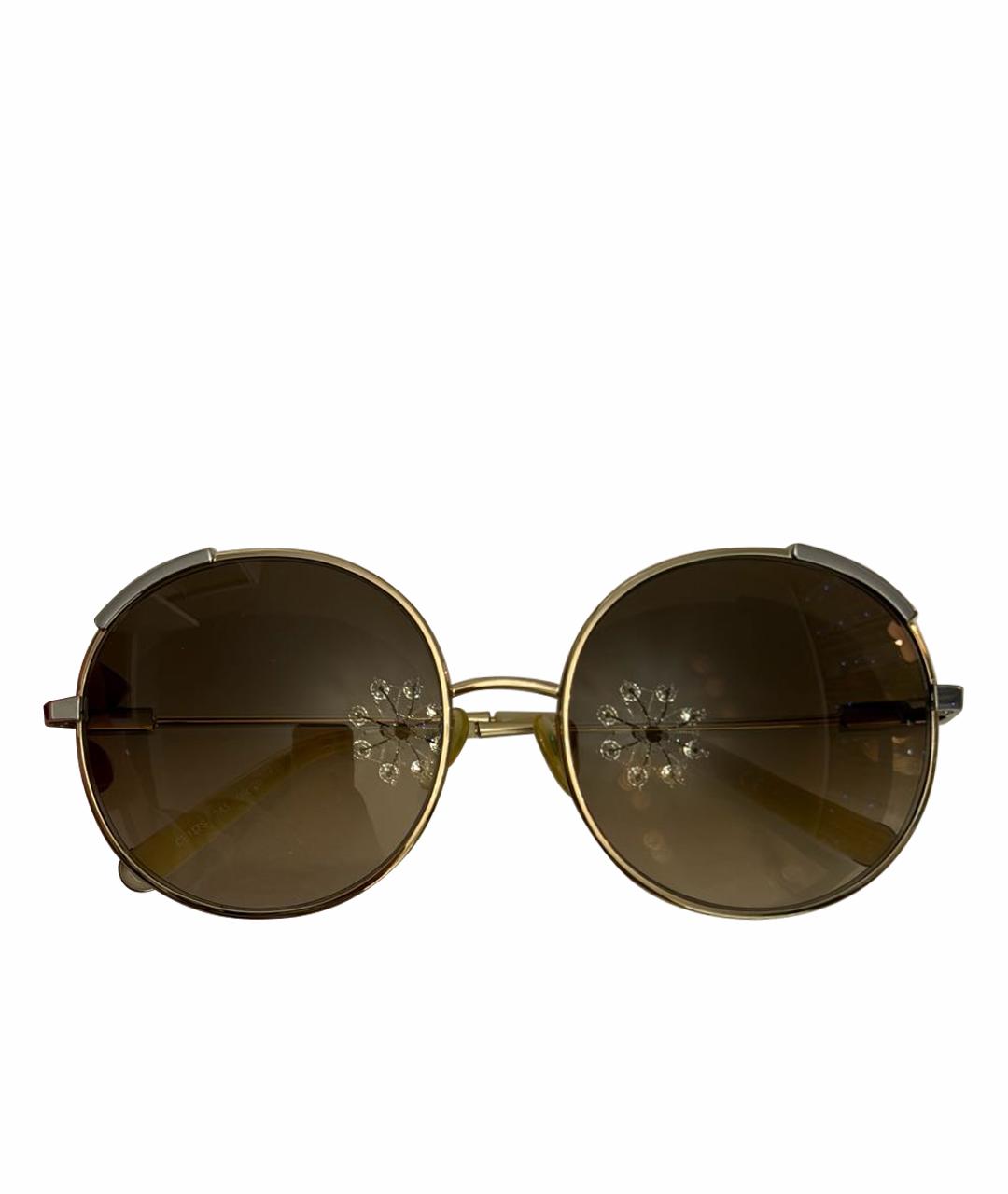 CHLOE Бежевые металлические солнцезащитные очки, фото 1