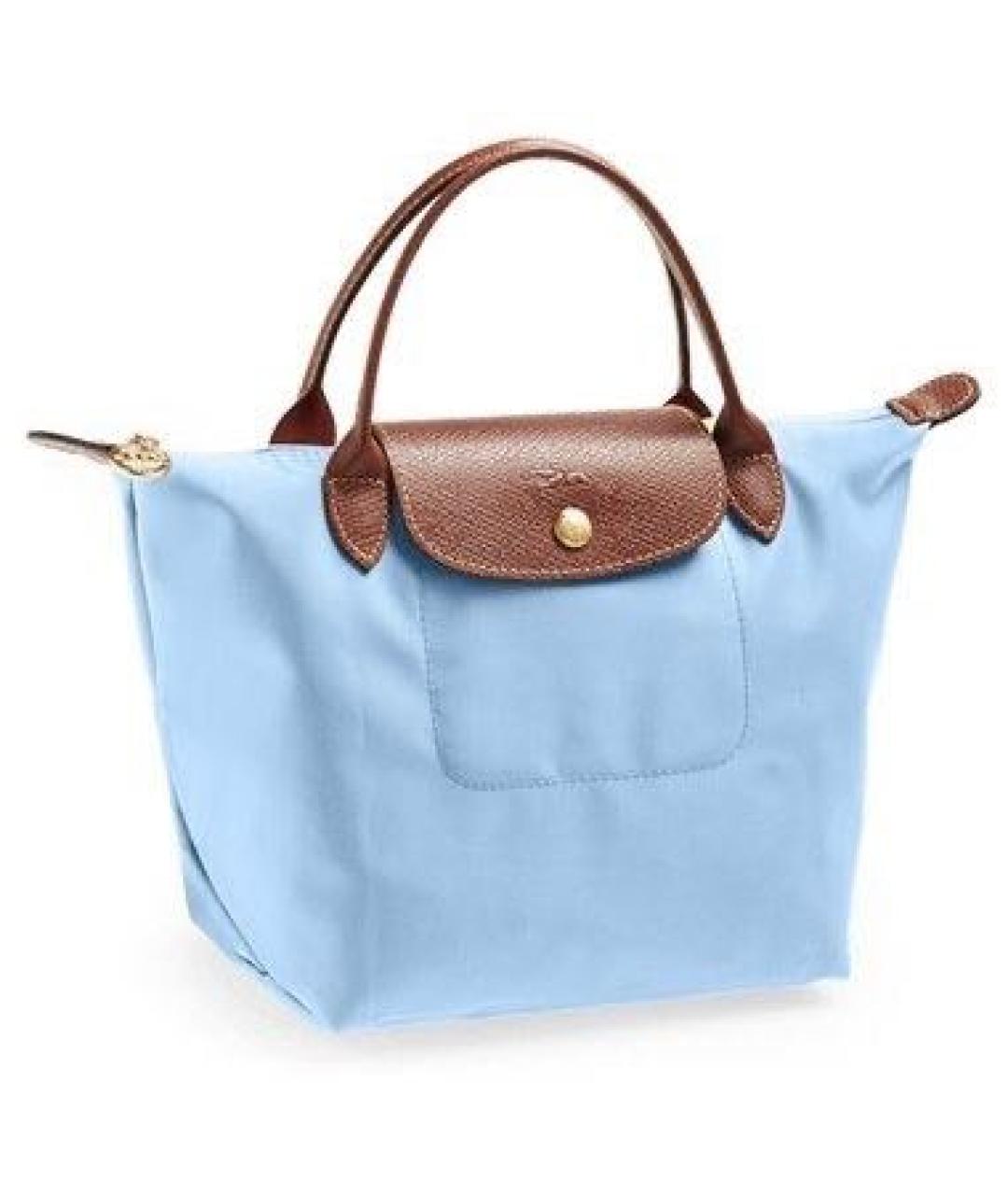 LONGCHAMP Голубая тканевая сумка с короткими ручками, фото 9