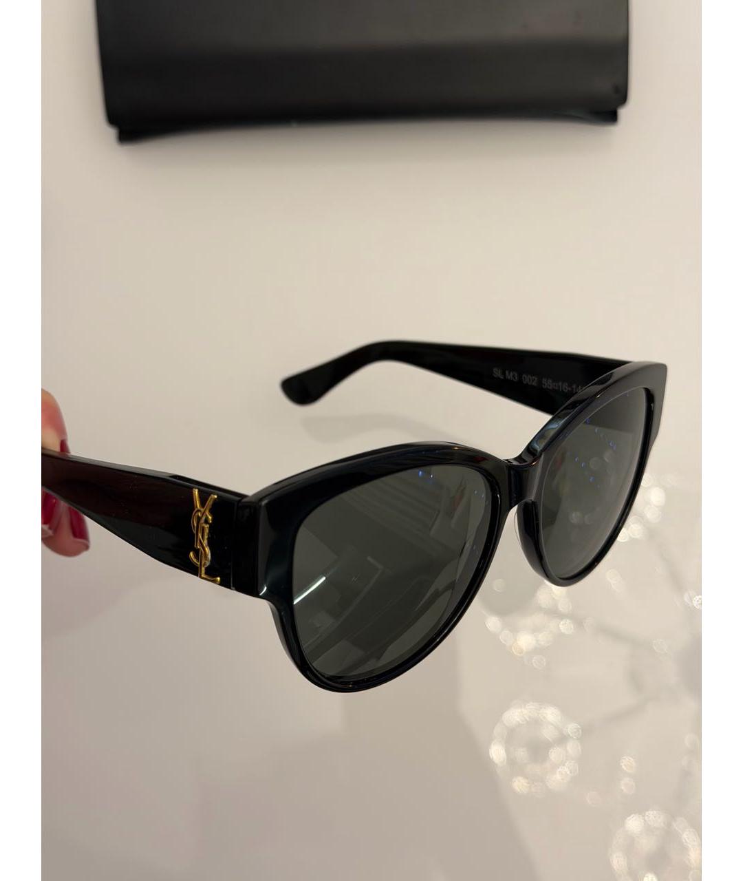 YVES SAINT LAURENT BEAUTY Черные пластиковые солнцезащитные очки, фото 6