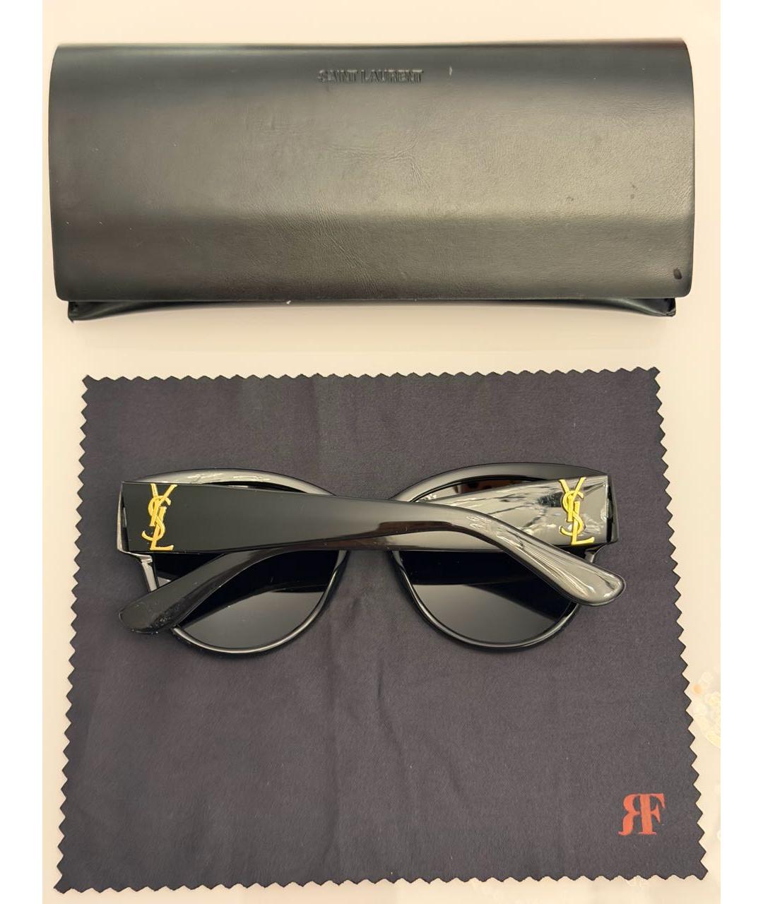 YVES SAINT LAURENT BEAUTY Черные пластиковые солнцезащитные очки, фото 2