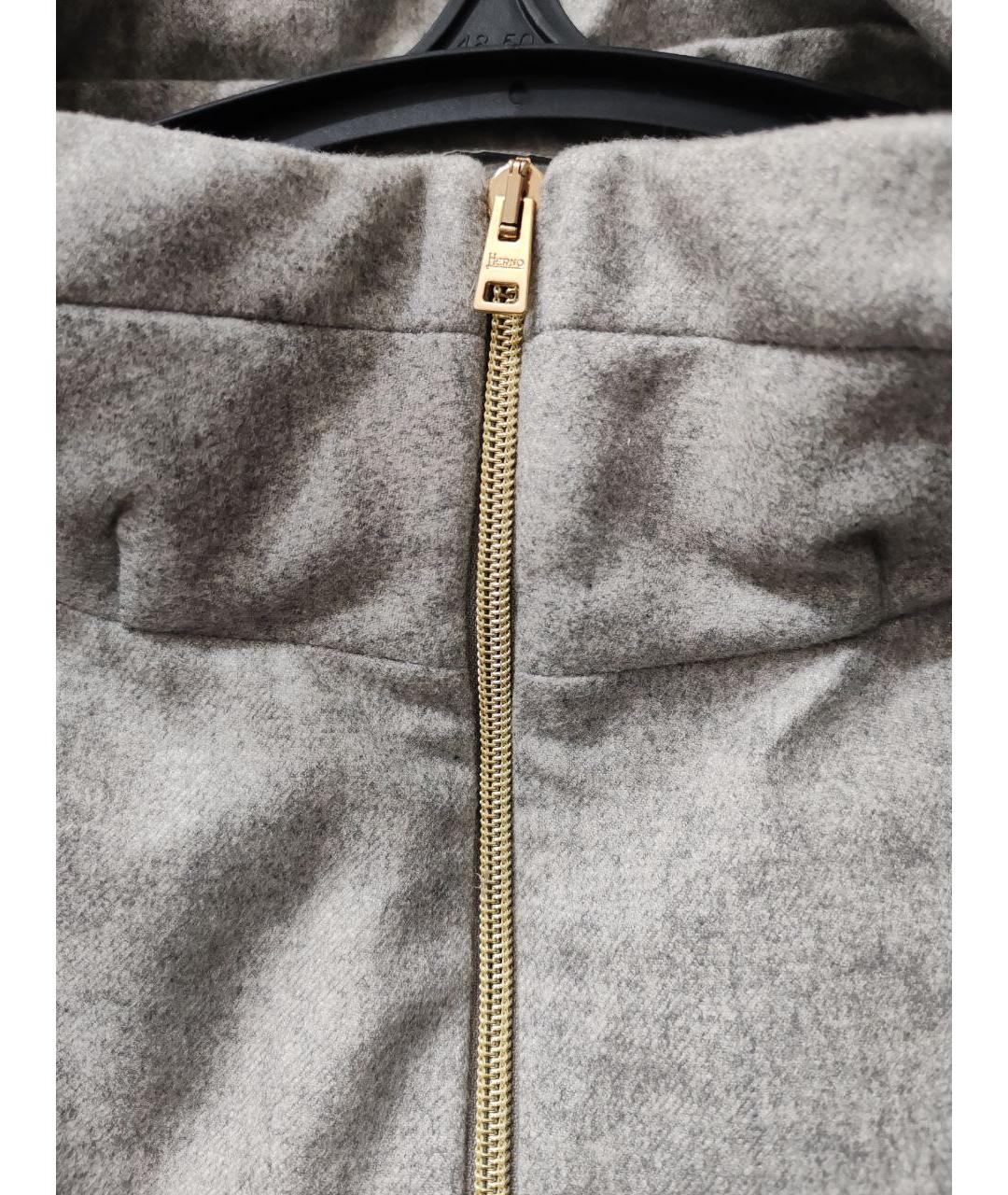 HERNO Серое кашемировое пальто, фото 4