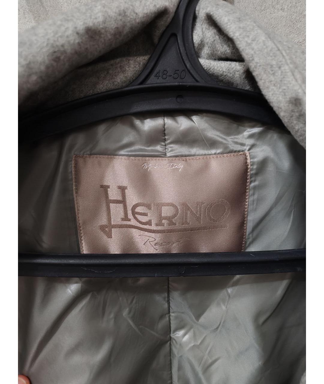 HERNO Серое кашемировое пальто, фото 3