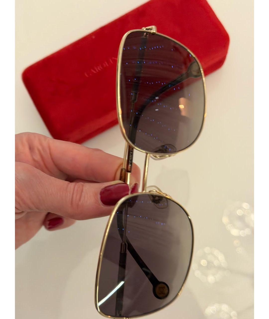 CAROLINA HERRERA Коричневые металлические солнцезащитные очки, фото 5