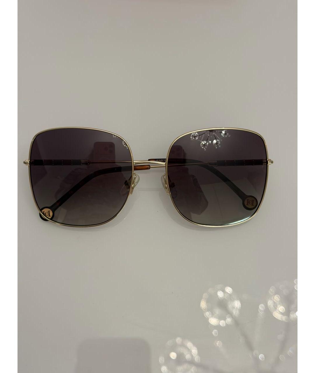 CAROLINA HERRERA Коричневые металлические солнцезащитные очки, фото 8