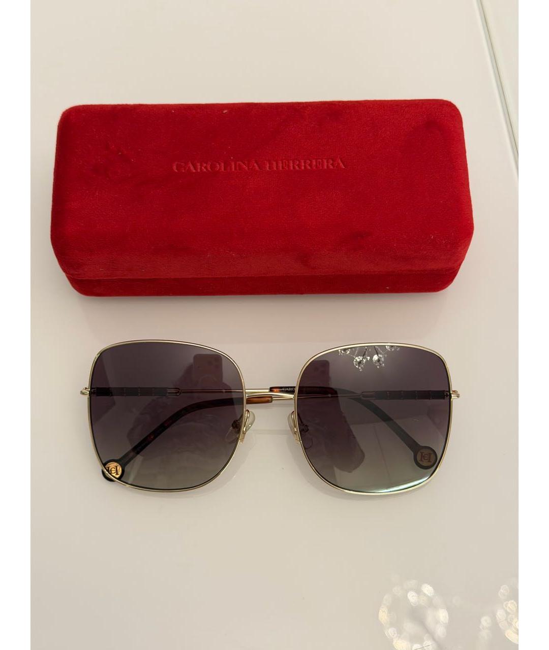 CAROLINA HERRERA Коричневые металлические солнцезащитные очки, фото 2