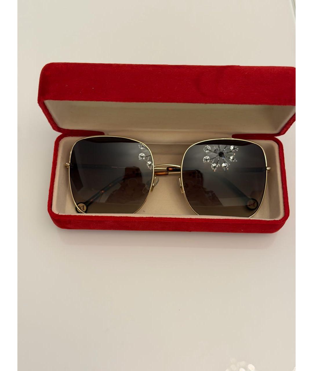 CAROLINA HERRERA Коричневые металлические солнцезащитные очки, фото 7