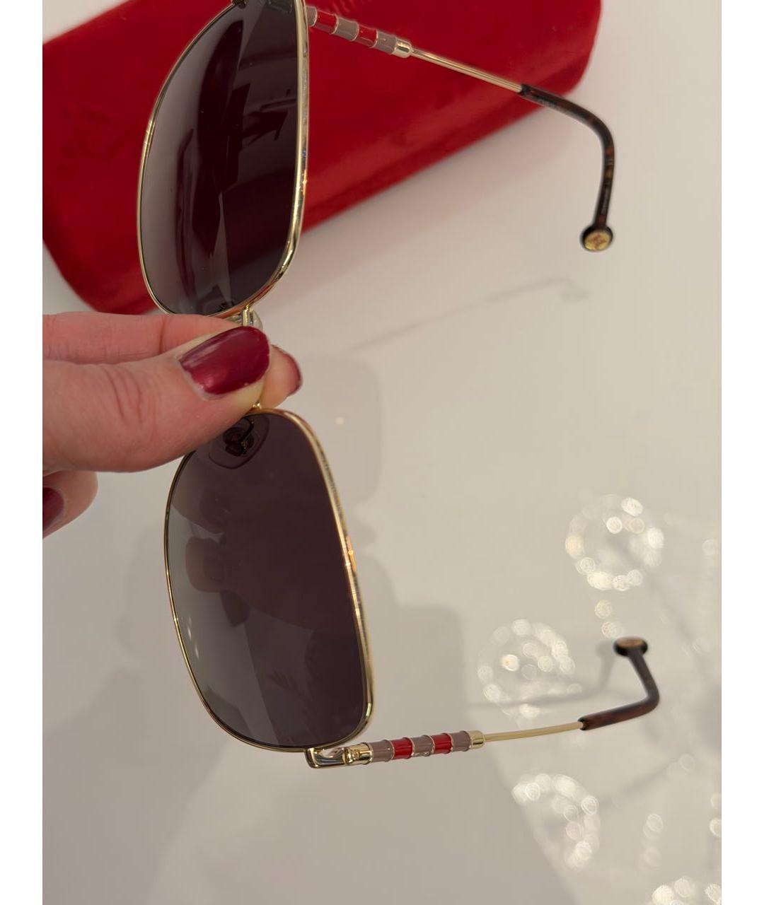 CAROLINA HERRERA Коричневые металлические солнцезащитные очки, фото 6