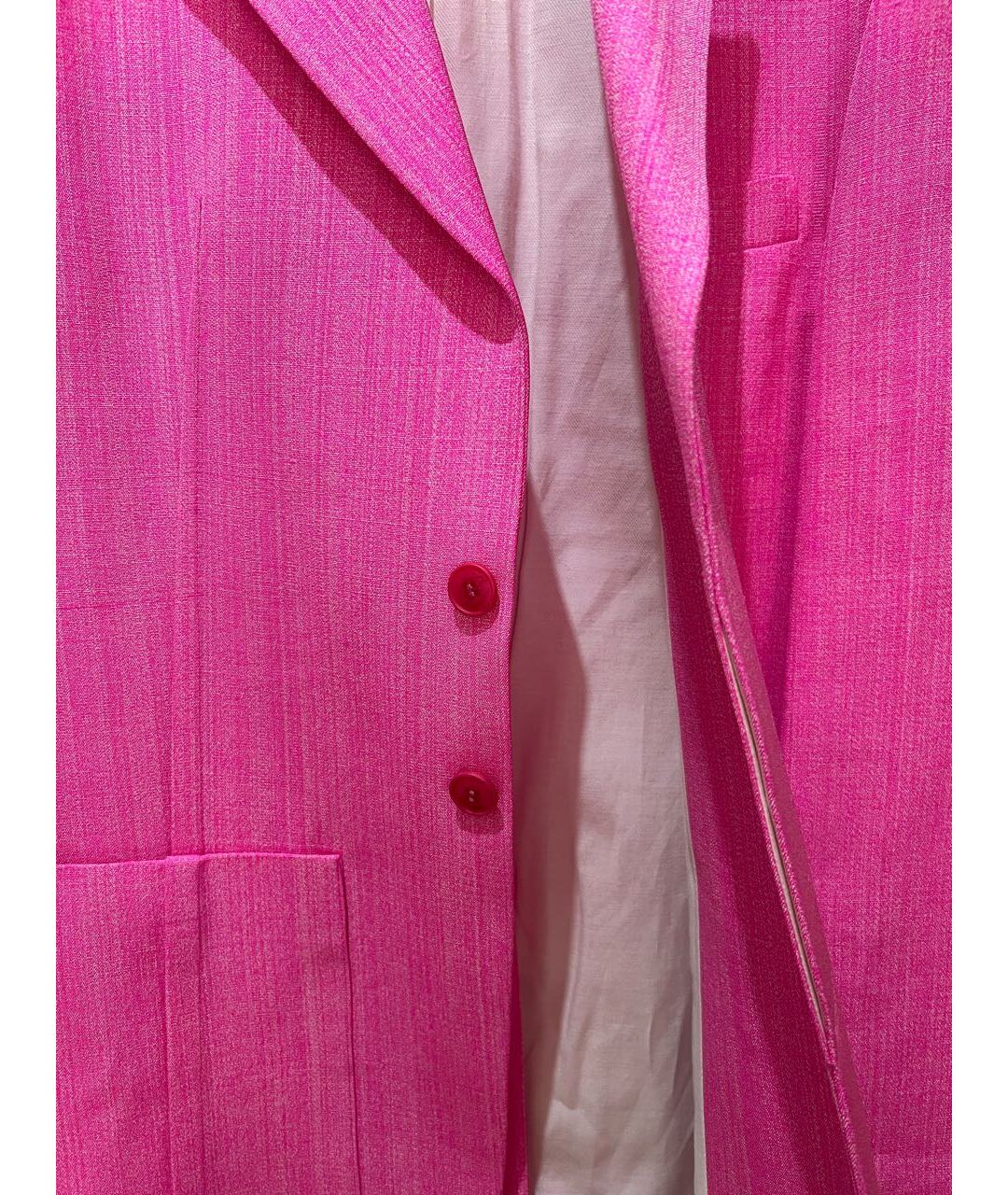 JACQUEMUS Розовый шелковый жакет/пиджак, фото 3