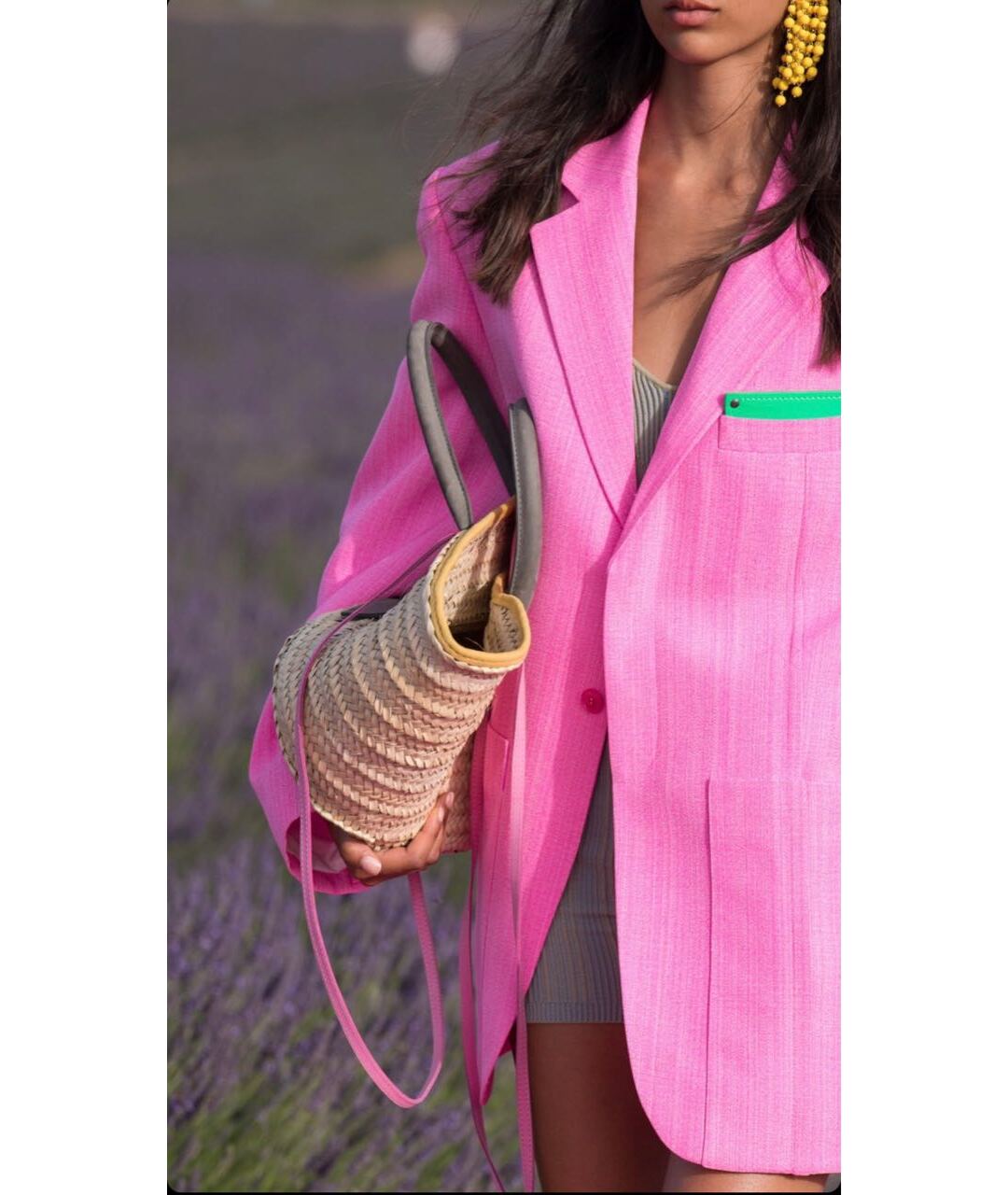 JACQUEMUS Розовый шелковый жакет/пиджак, фото 8