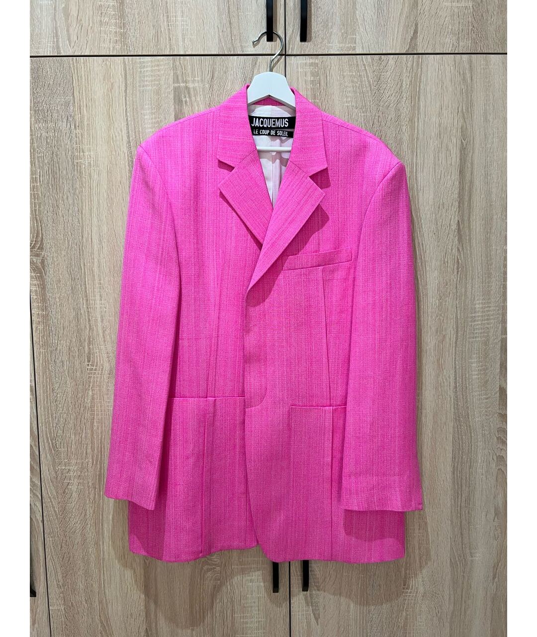 JACQUEMUS Розовый шелковый жакет/пиджак, фото 9