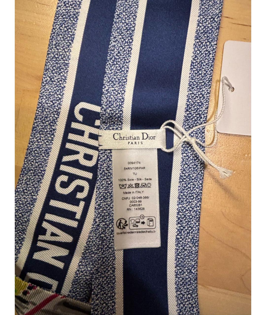 CHRISTIAN DIOR Мульти шелковый шарф, фото 3