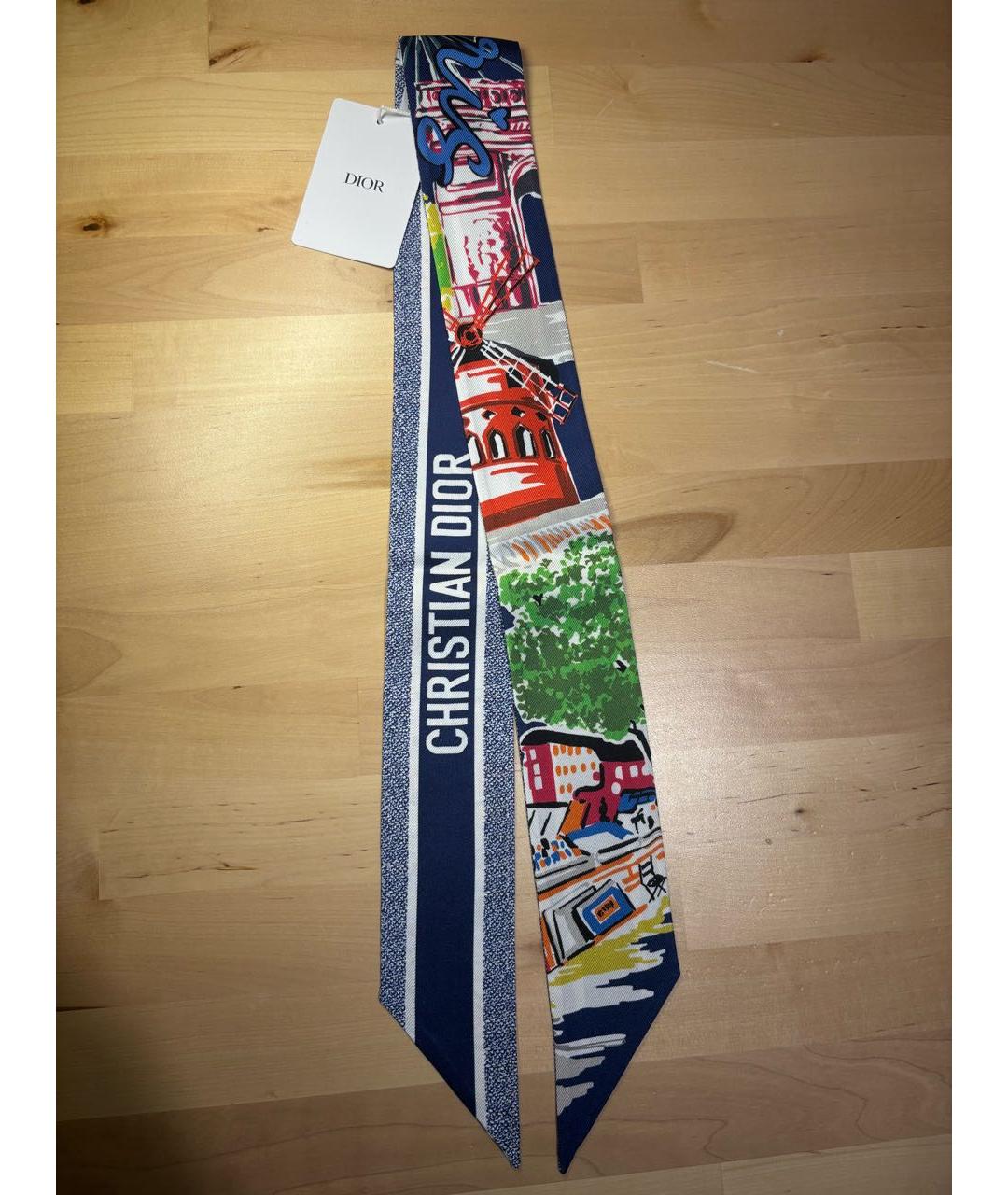 CHRISTIAN DIOR Мульти шелковый шарф, фото 6