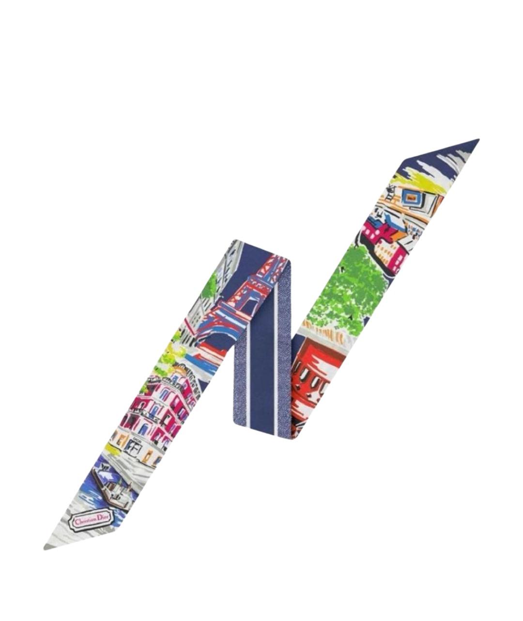 CHRISTIAN DIOR Мульти шелковый шарф, фото 1