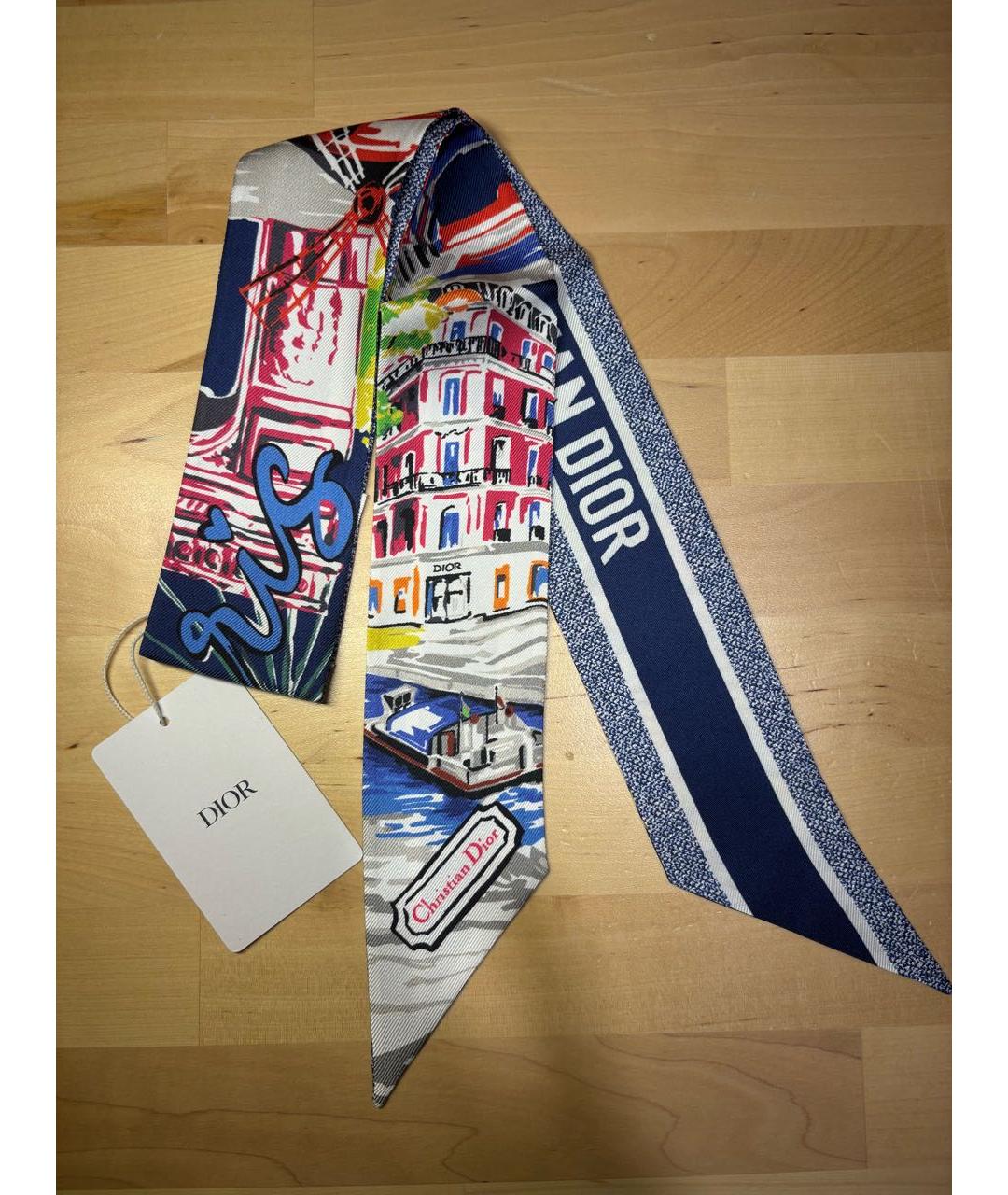 CHRISTIAN DIOR Мульти шелковый шарф, фото 5