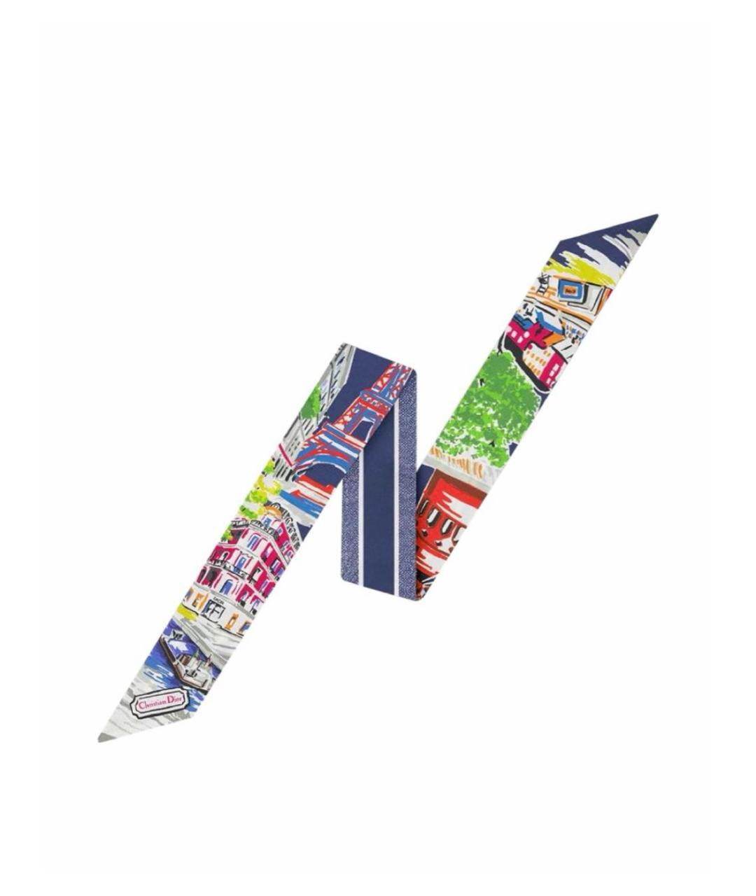 CHRISTIAN DIOR Мульти шелковый шарф, фото 8