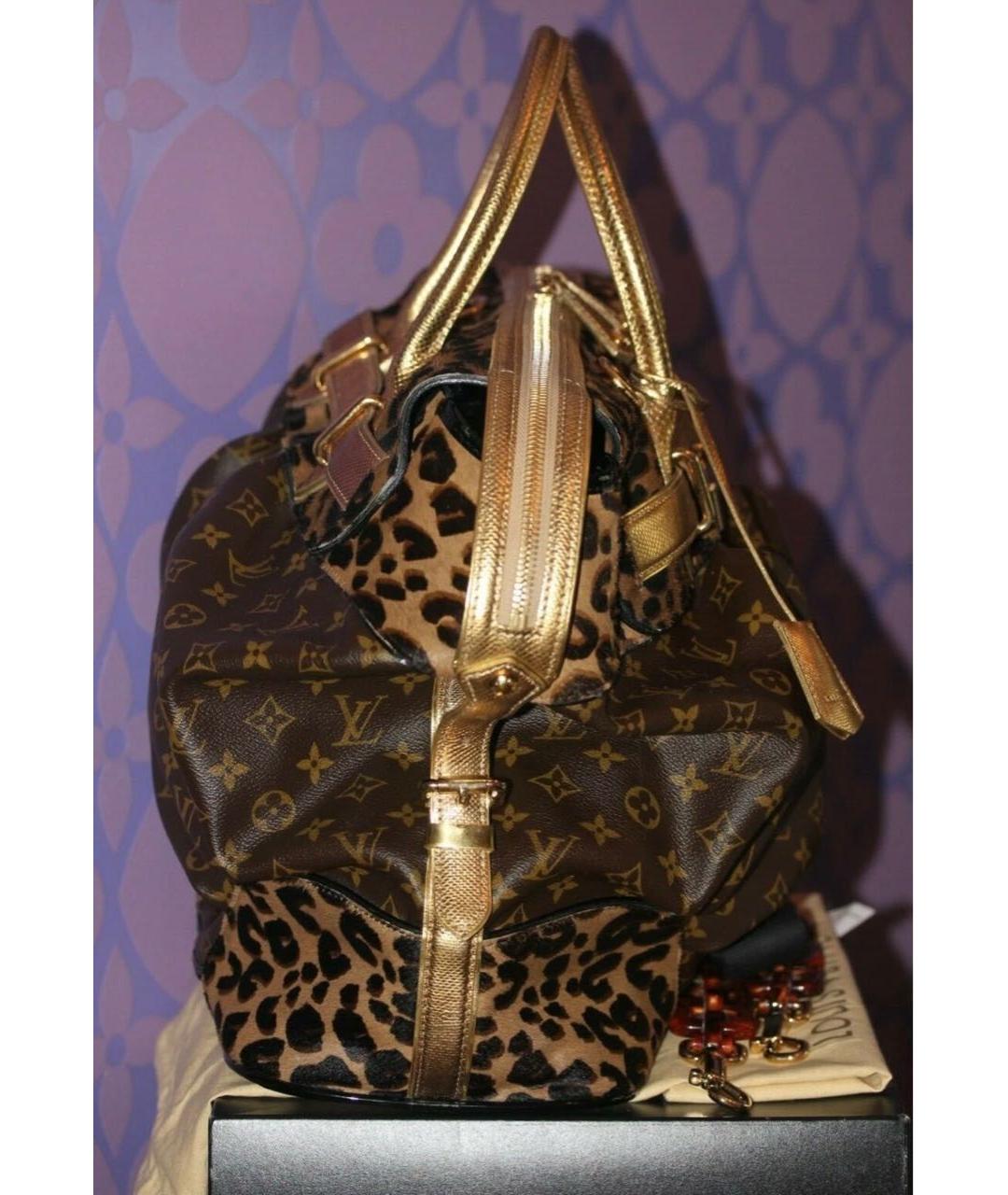 LOUIS VUITTON Коричневая кожаная дорожная/спортивная сумка, фото 2