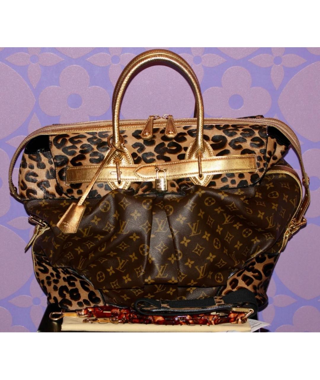 LOUIS VUITTON Коричневая кожаная дорожная/спортивная сумка, фото 7