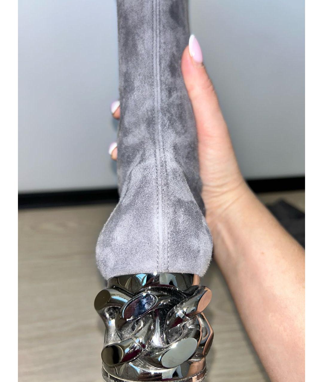 CASADEI Серые замшевые ботфорты, фото 5