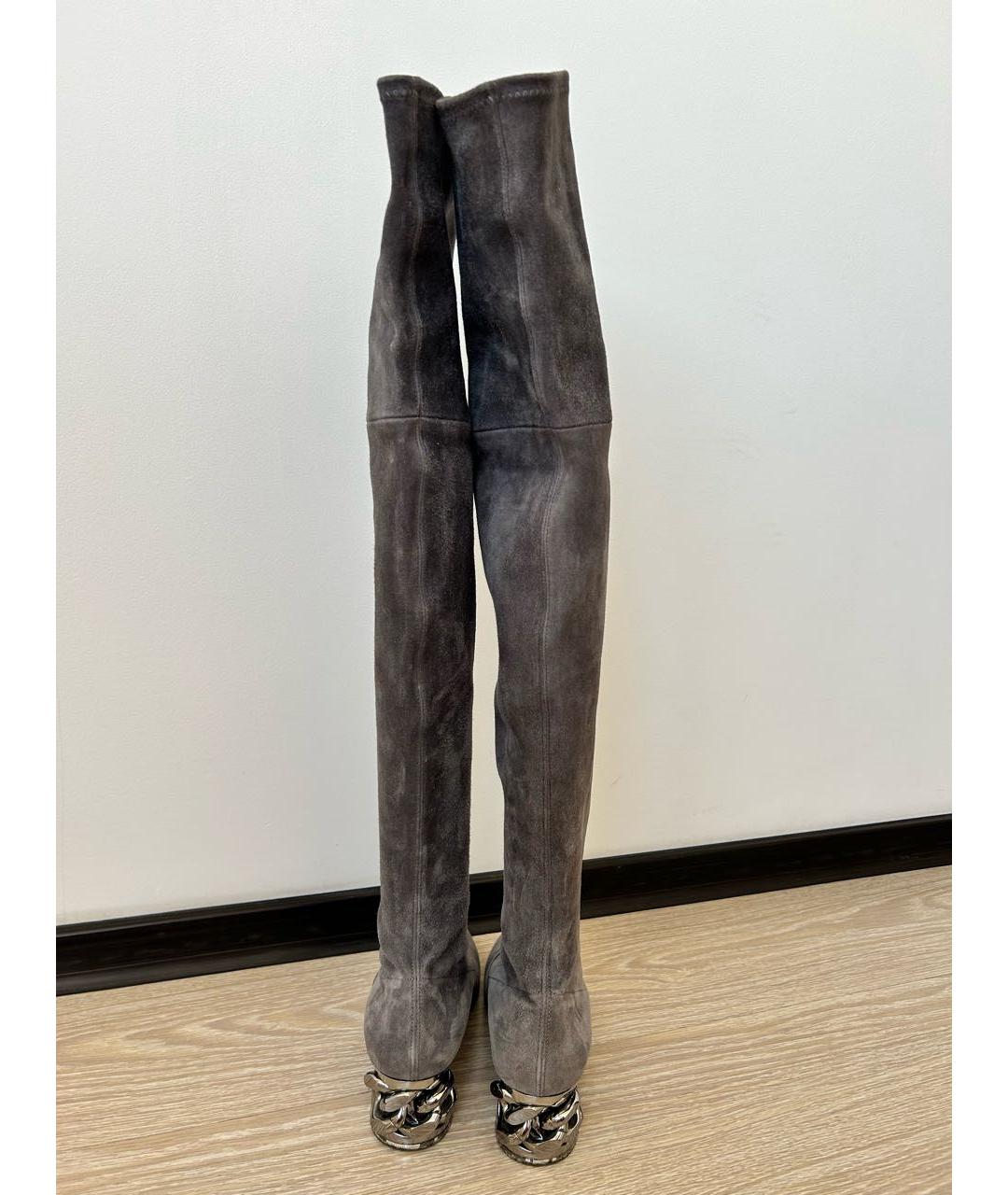 CASADEI Серые замшевые ботфорты, фото 3