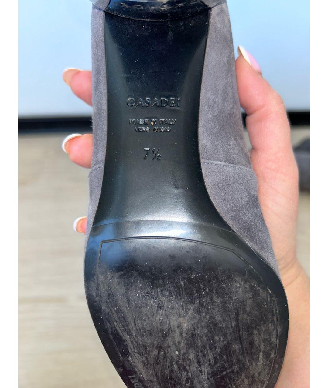 CASADEI Серые замшевые ботфорты, фото 4