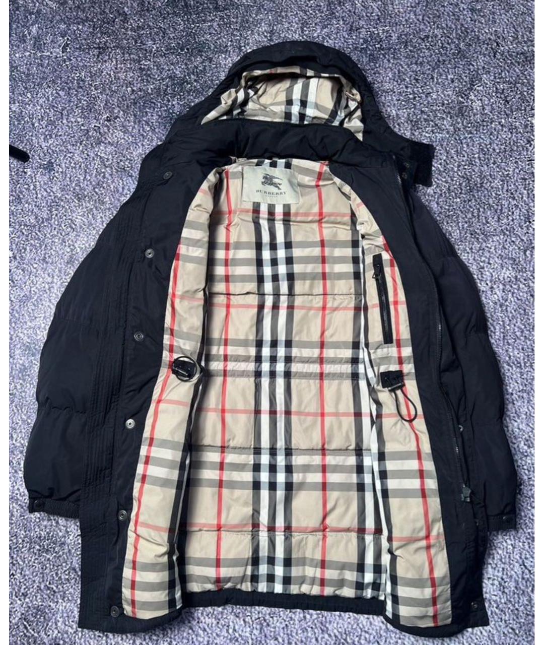 BURBERRY Черный хлопковый пуховик, фото 4