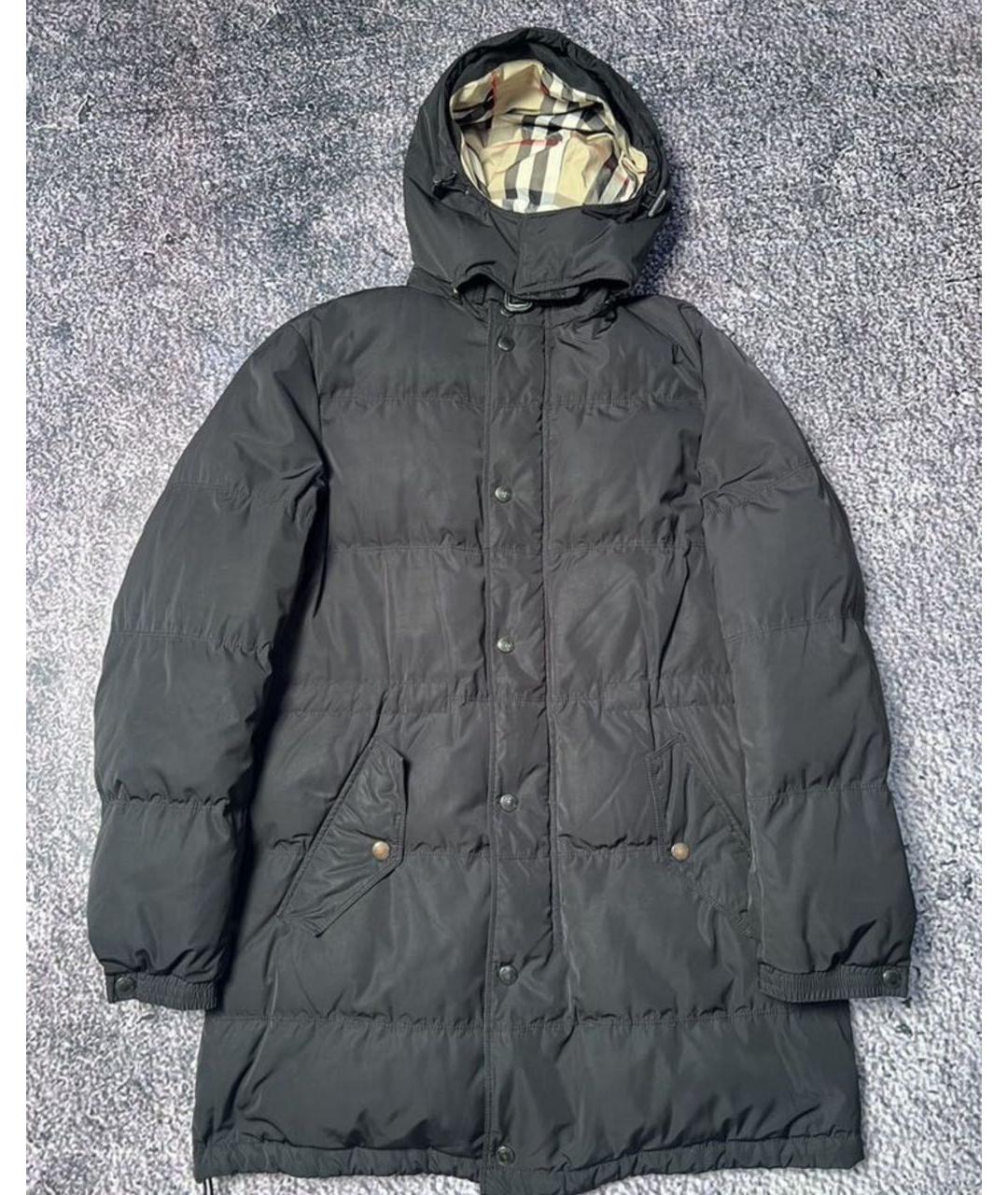 BURBERRY Черный хлопковый пуховик, фото 3
