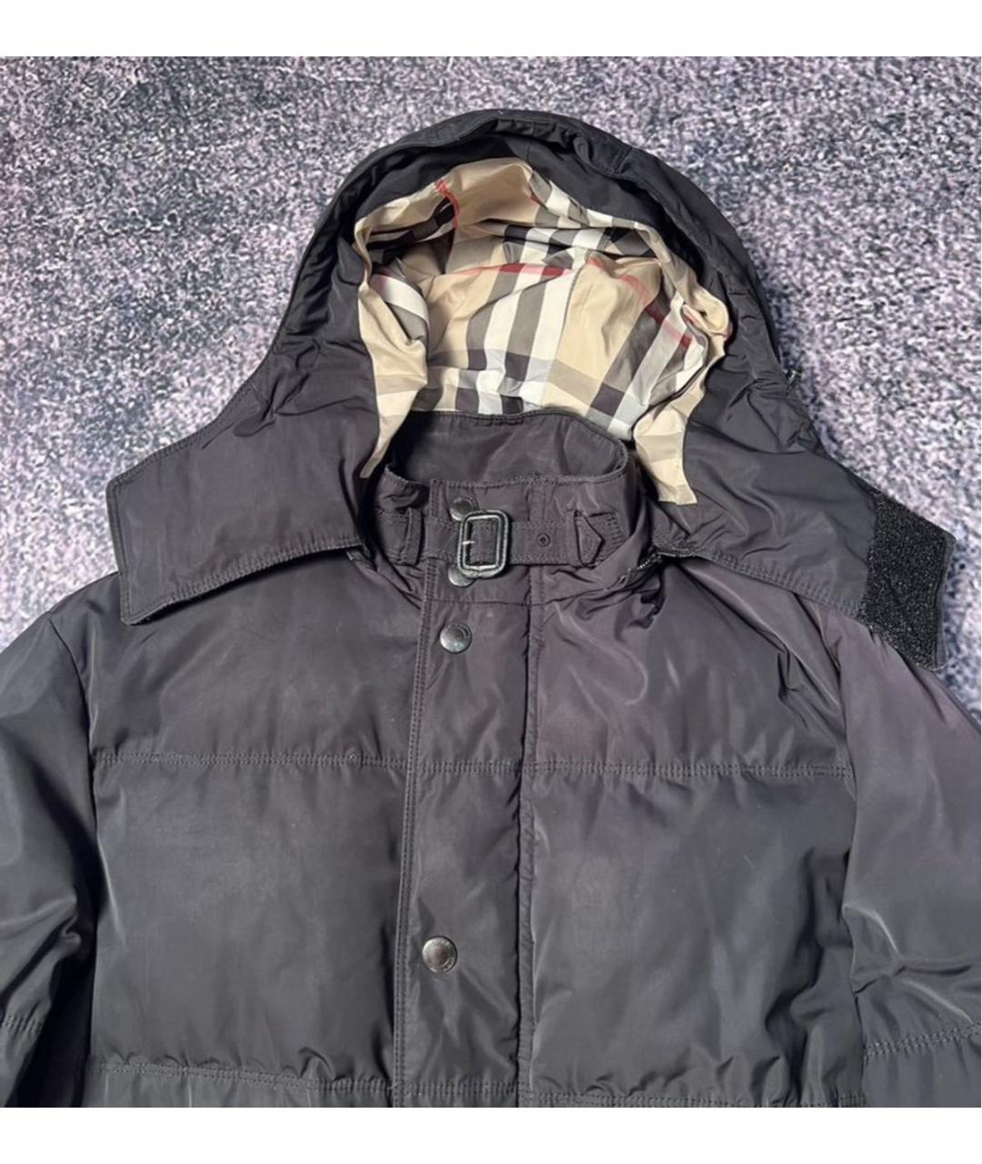 BURBERRY Черный хлопковый пуховик, фото 6