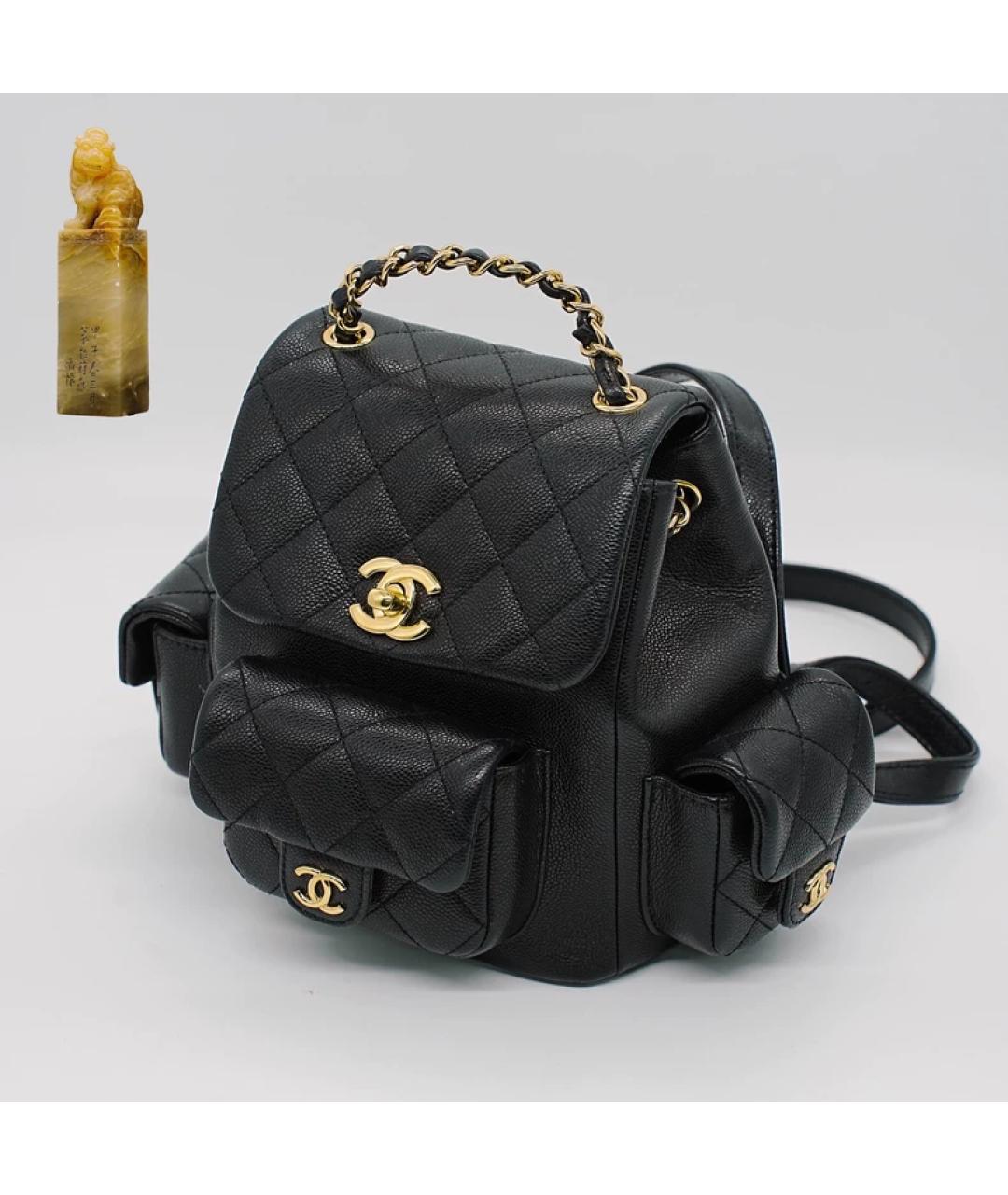 CHANEL Черный кожаный рюкзак, фото 9