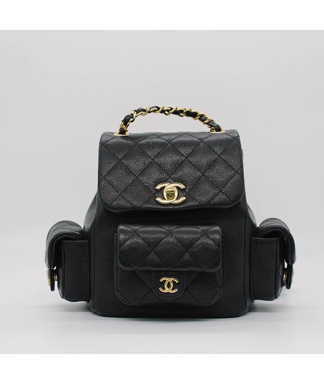 CHANEL Черный кожаный рюкзак, фото 10