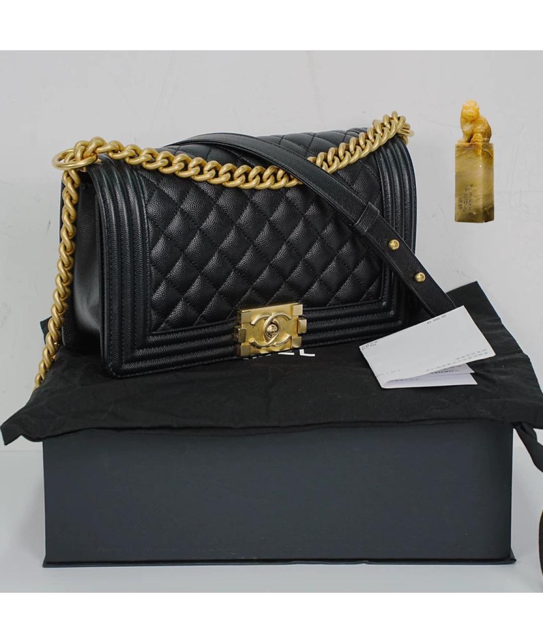 CHANEL Черная кожаная сумка через плечо, фото 9
