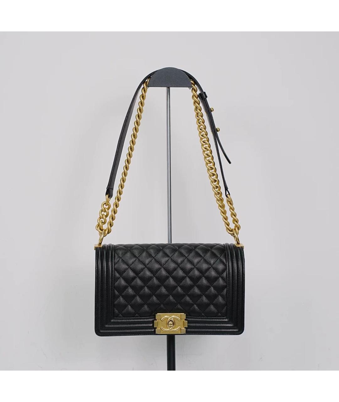 CHANEL Черная кожаная сумка через плечо, фото 4