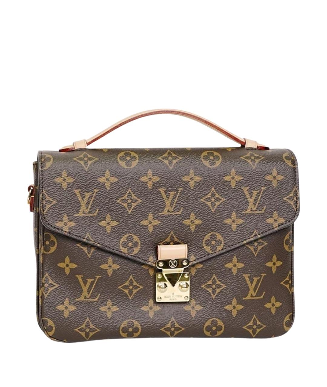 LOUIS VUITTON Коричневая кожаная сумка с короткими ручками, фото 1