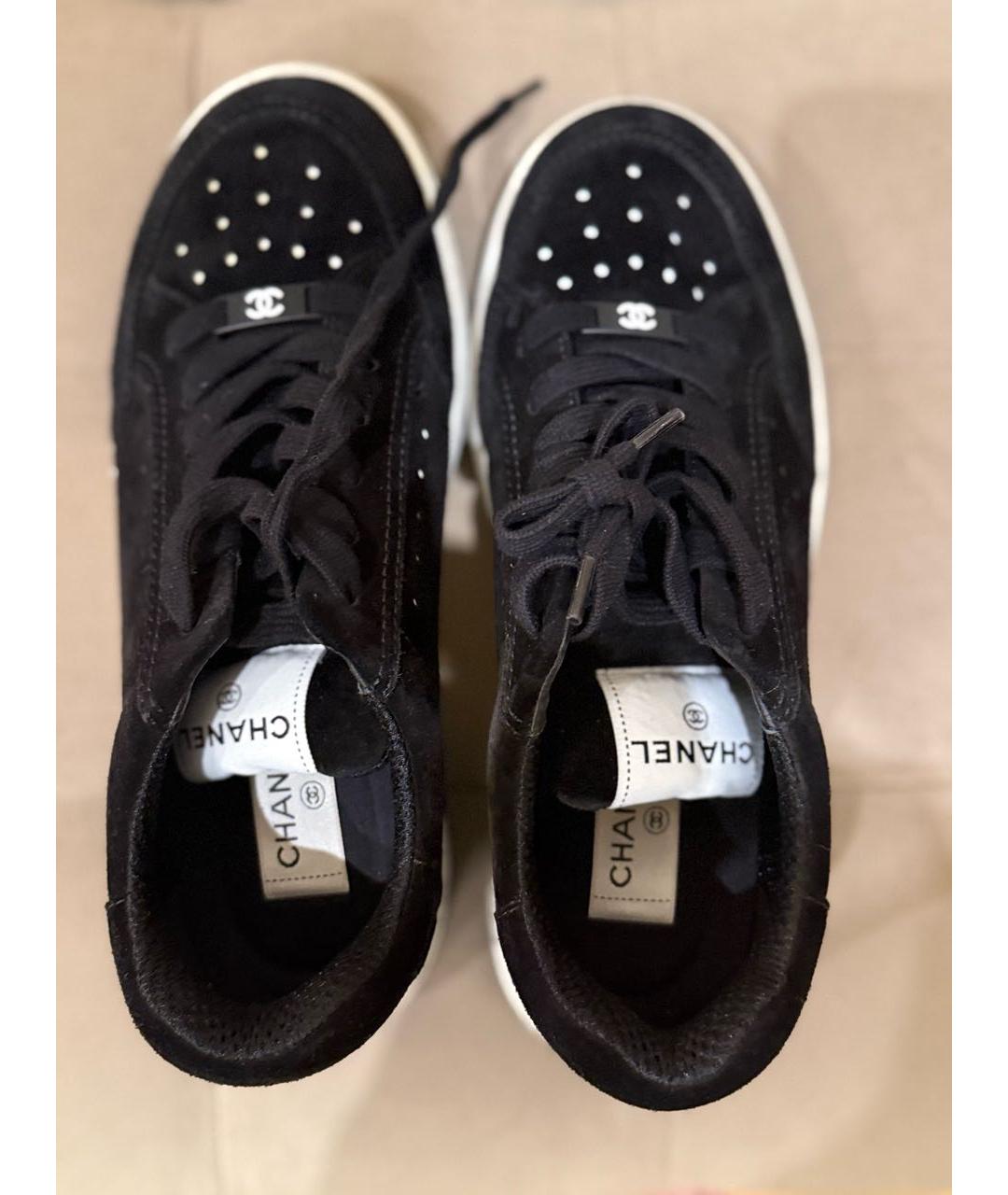 CHANEL Темно-синие замшевые кроссовки, фото 3