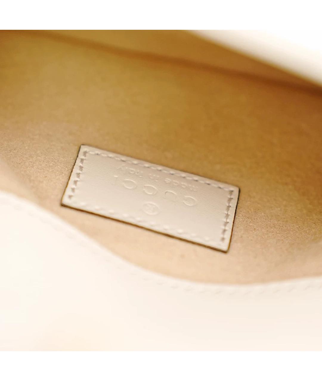 GUCCI Белая кожаная сумка через плечо, фото 8