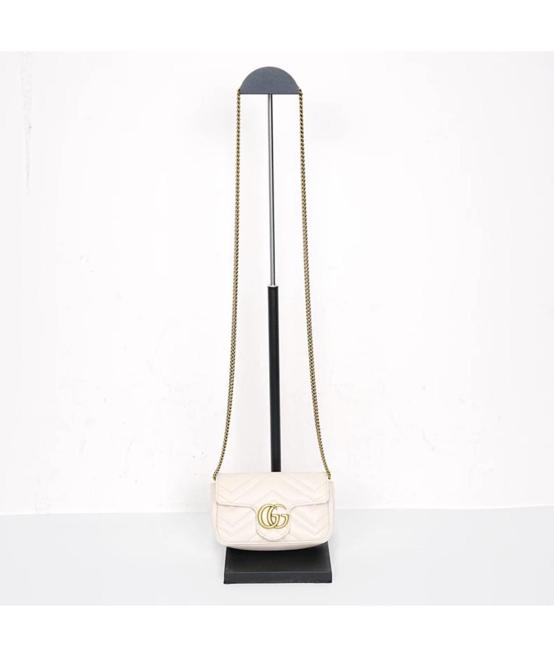 GUCCI Белая кожаная сумка через плечо, фото 7