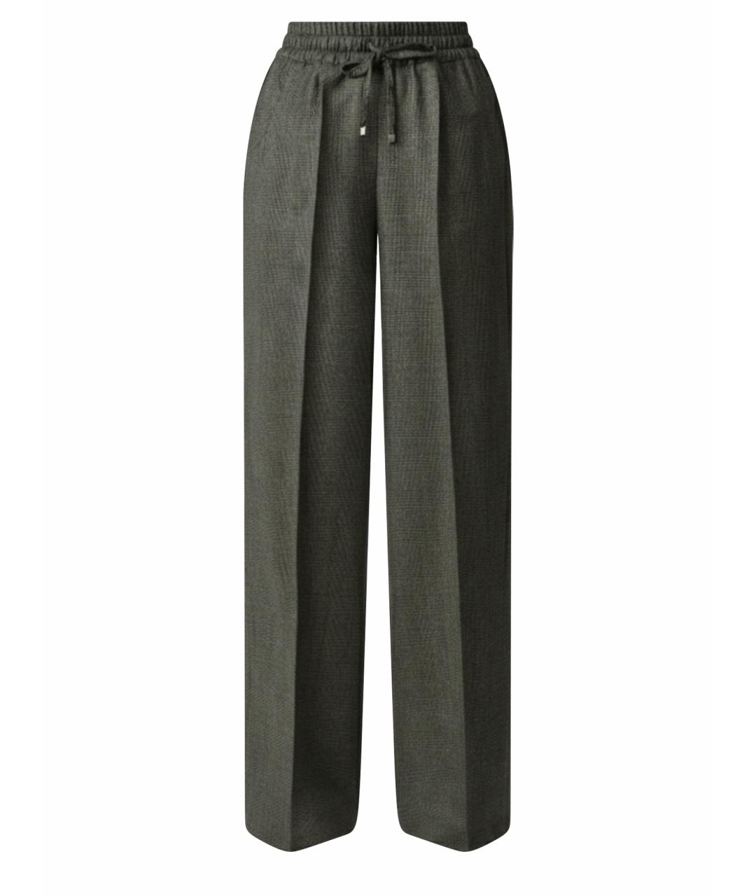 KITON Зеленые шерстяные прямые брюки, фото 1