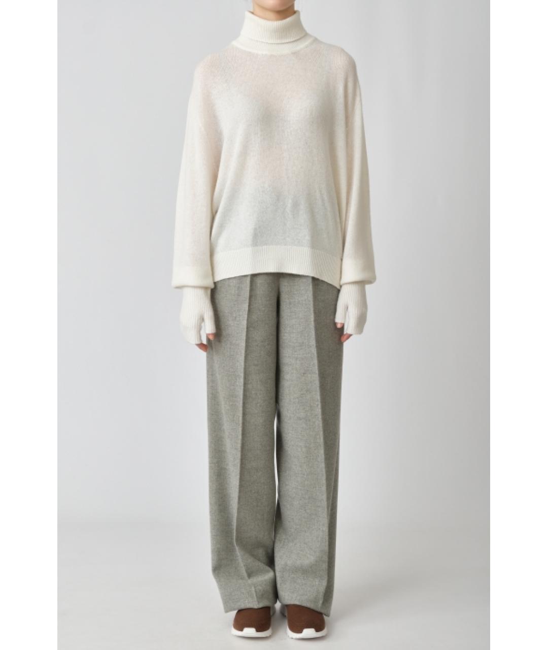 KITON Серые шерстяные прямые брюки, фото 2