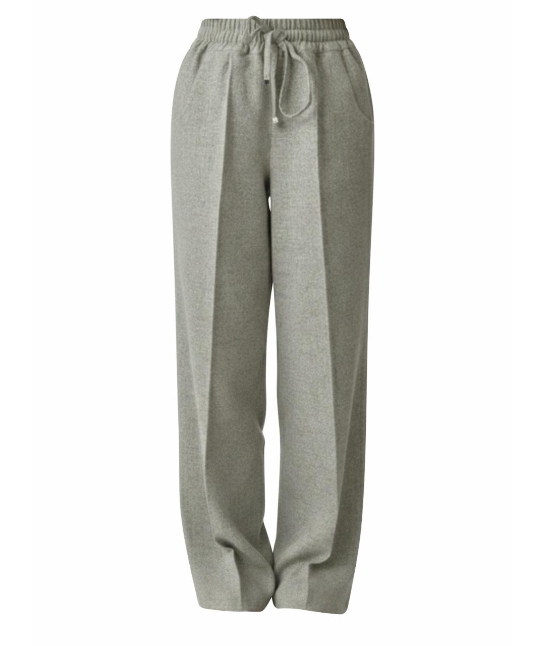 KITON Серые шерстяные прямые брюки, фото 1