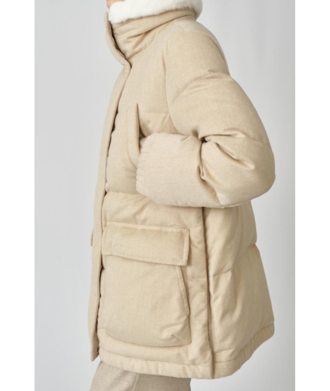 KITON Бежевый кашемировый пуховик, фото 4