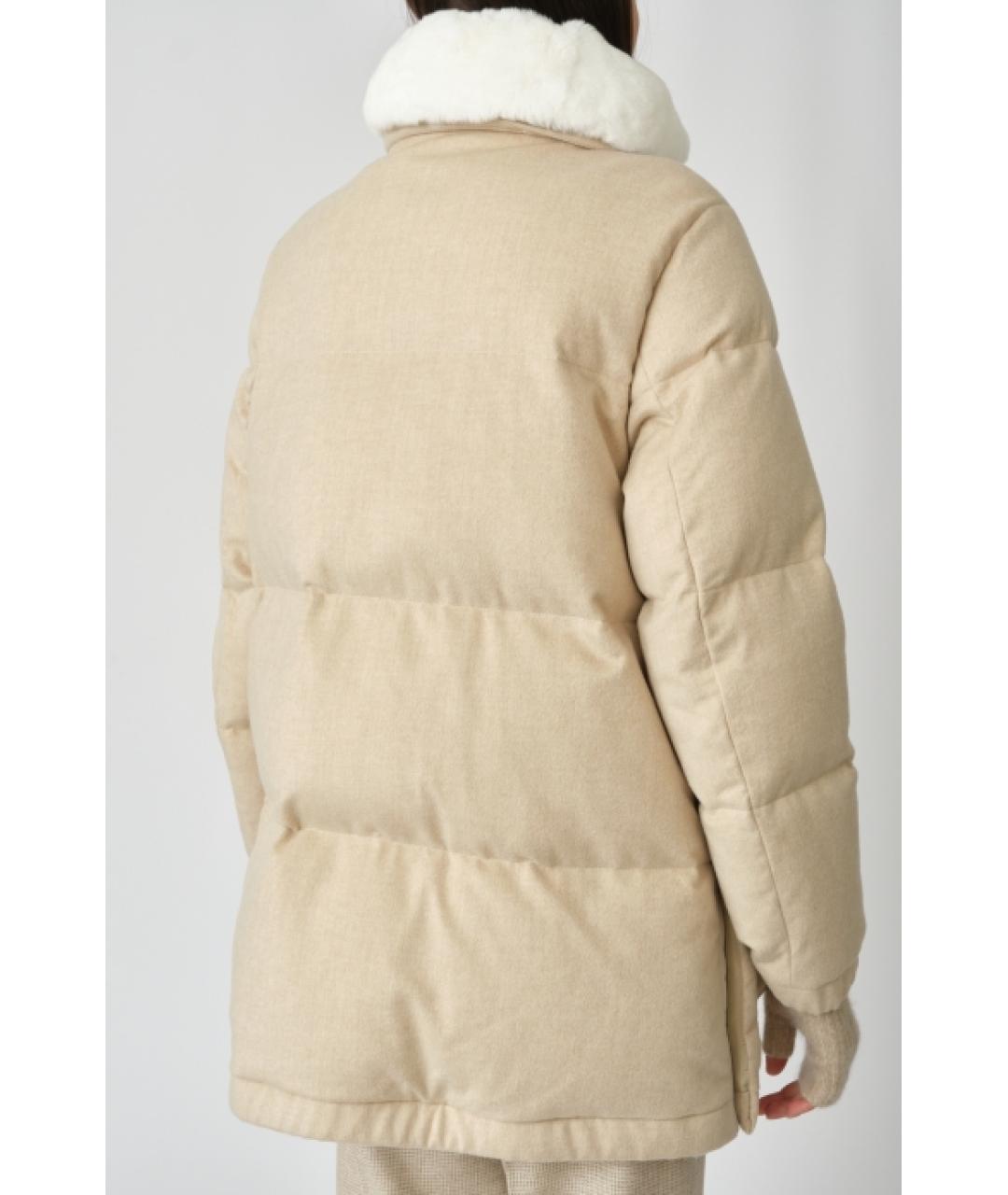 KITON Бежевый кашемировый пуховик, фото 6