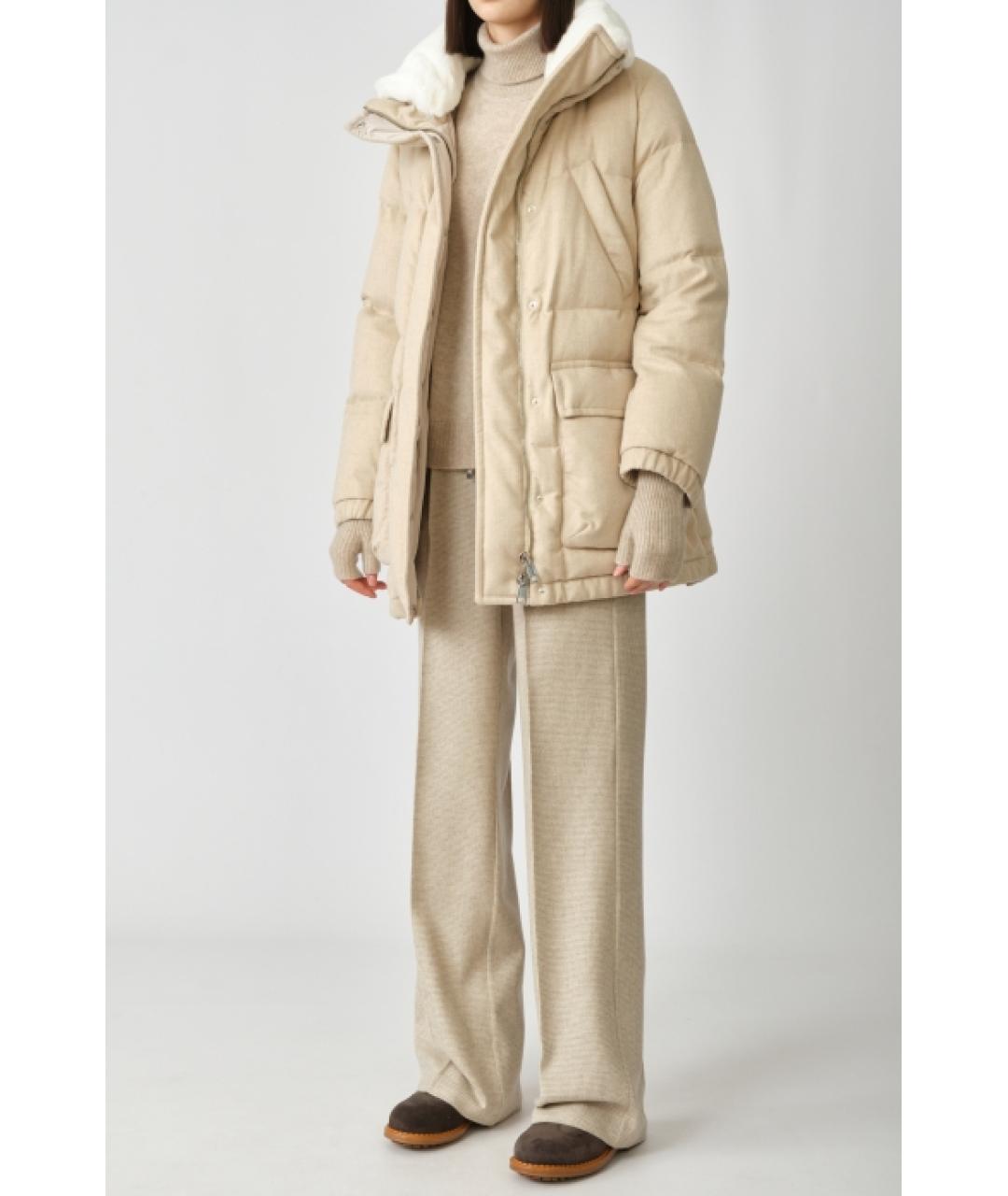 KITON Бежевый кашемировый пуховик, фото 3