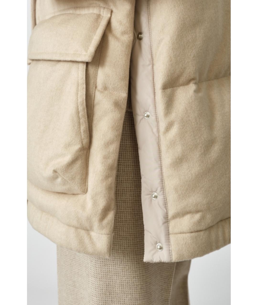 KITON Бежевый кашемировый пуховик, фото 5