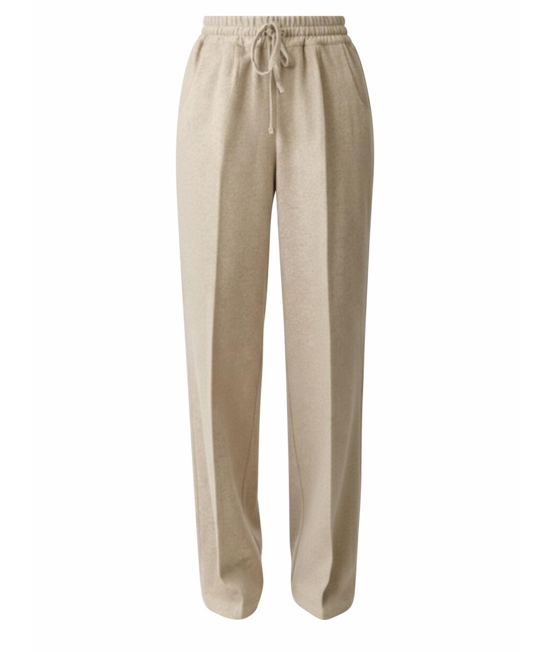 KITON Бежевые кашемировые прямые брюки, фото 1