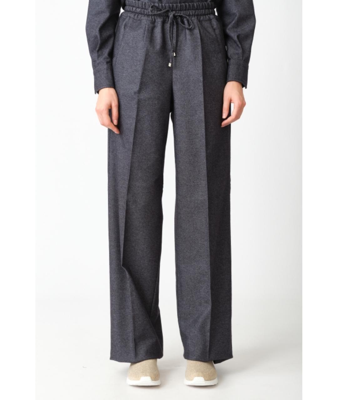 KITON Темно-синие кашемировые прямые брюки, фото 6