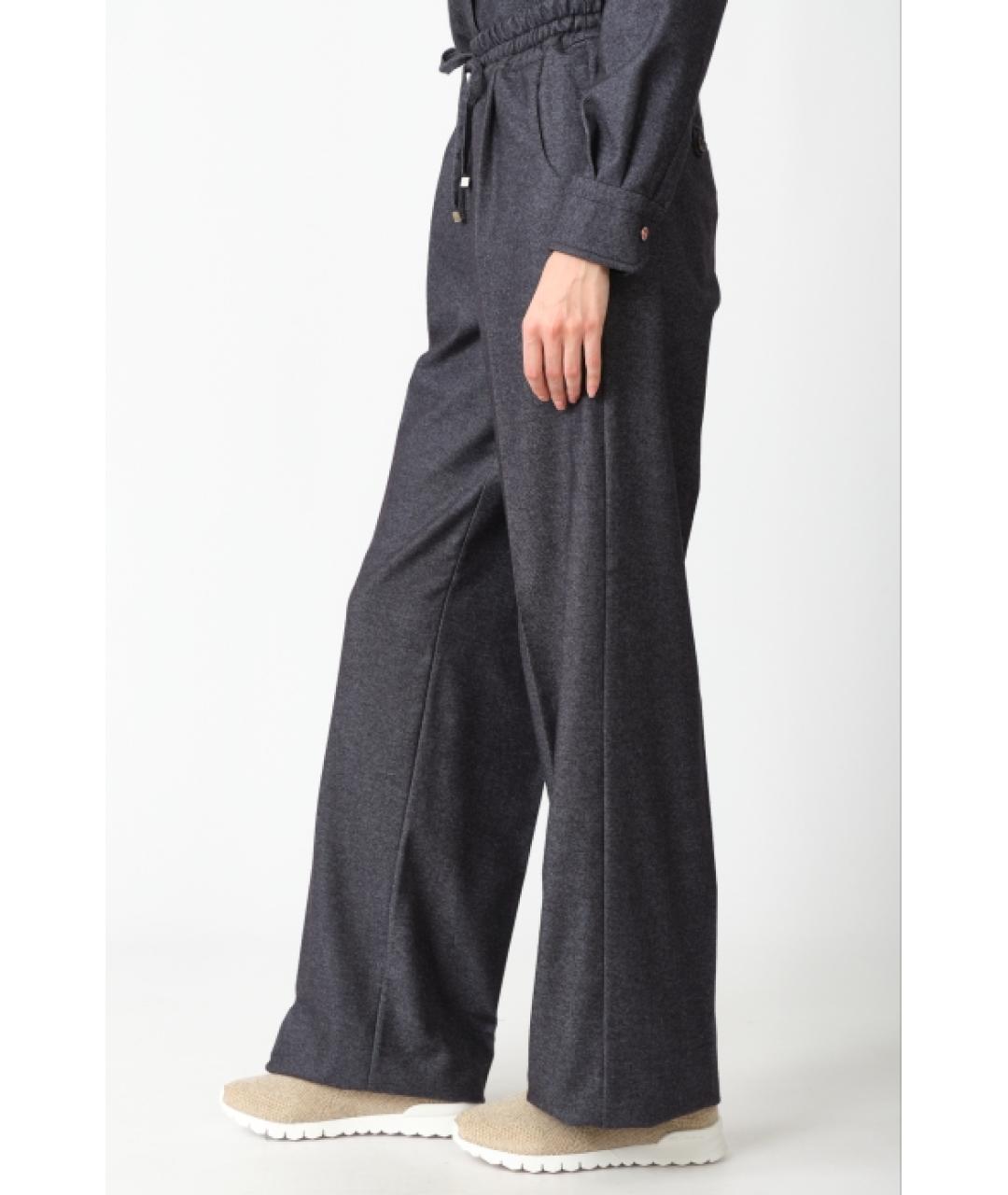 KITON Темно-синие кашемировые прямые брюки, фото 4