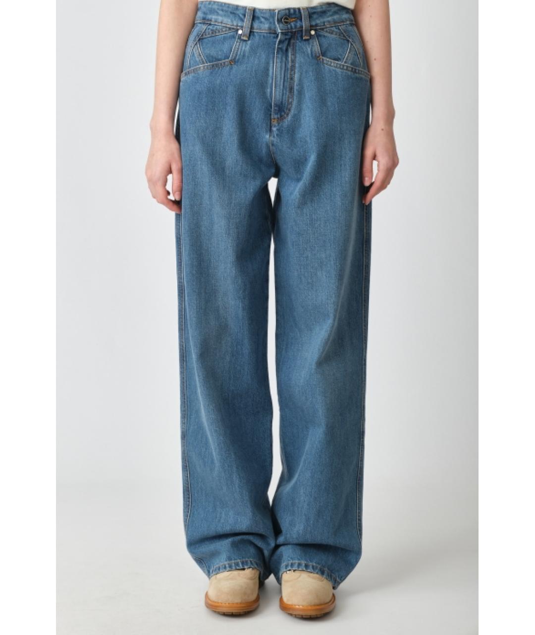 KITON Темно-синие хлопковые прямые джинсы, фото 3