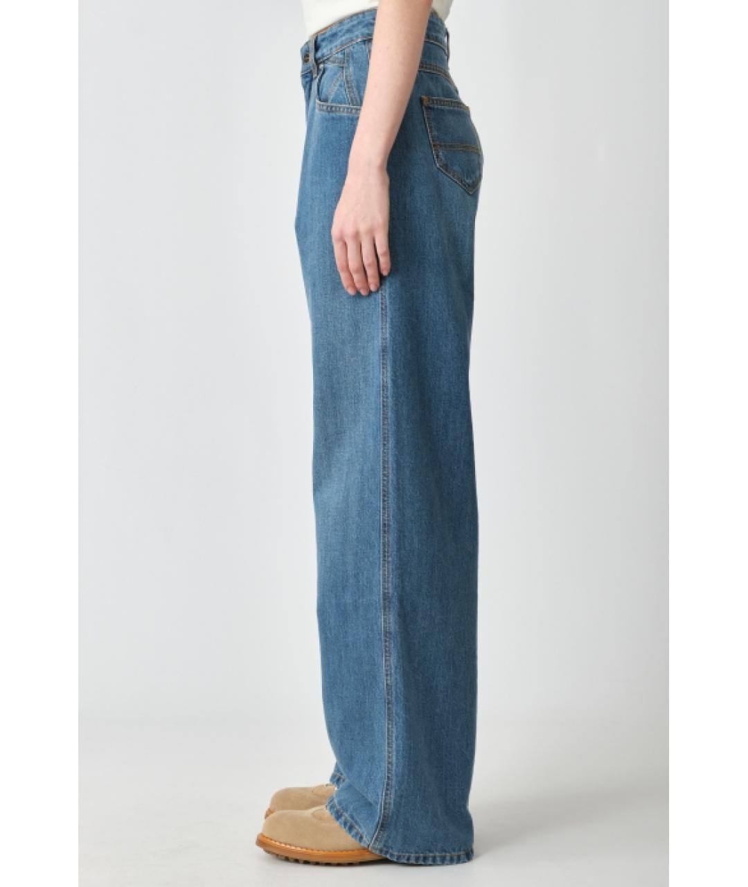 KITON Темно-синие хлопковые прямые джинсы, фото 2