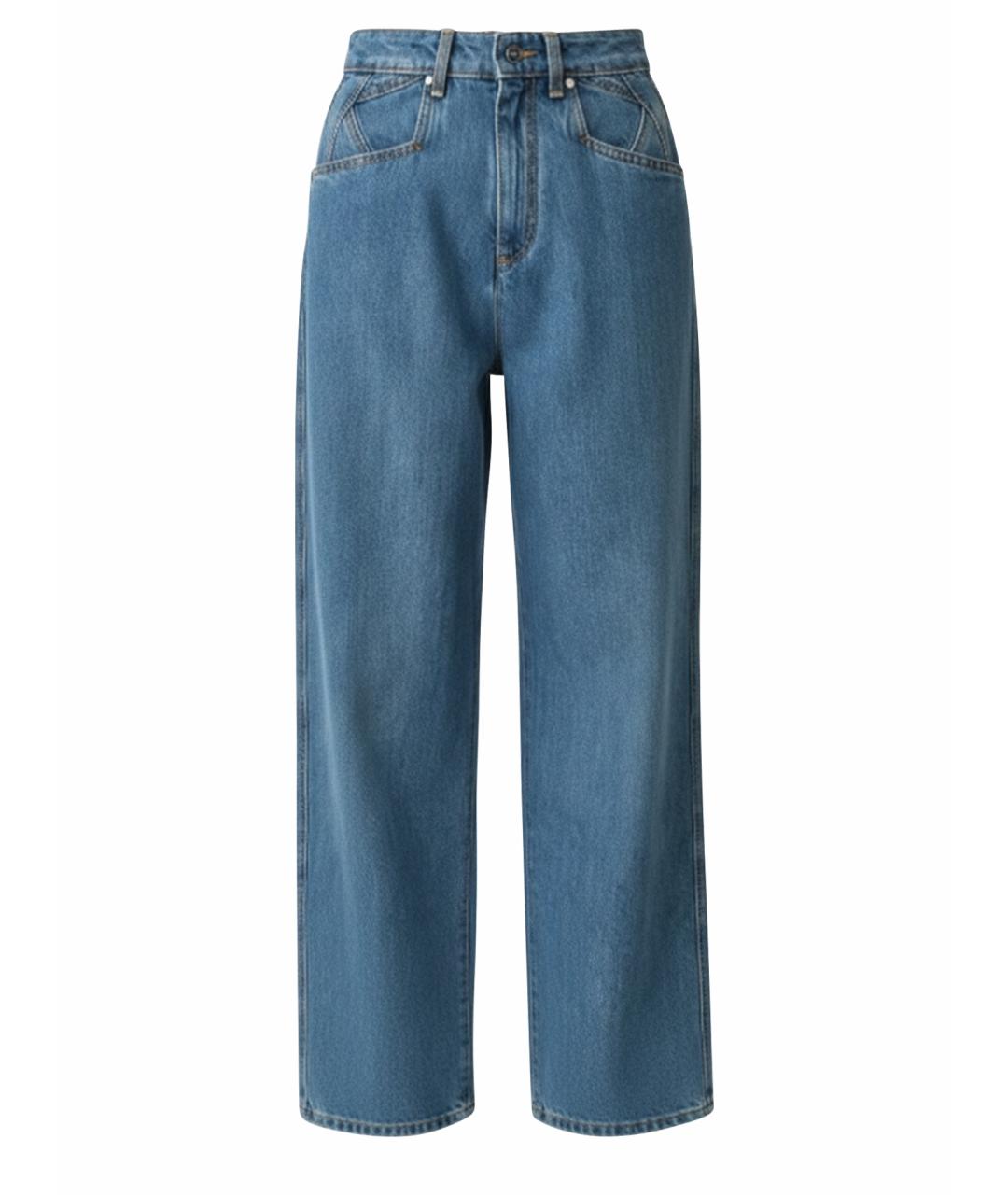 KITON Темно-синие хлопковые прямые джинсы, фото 1